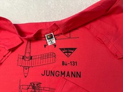 Vintage 1990s 90s Bucker Bu-131 Jungman Airplane Graphic Design T-Shirt, XL NEW