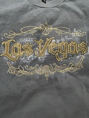 Vintage Short Sleeve Shirt – Las Vegas Appliqué – Blue Size S – EUC
