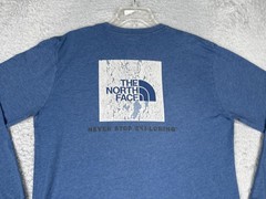 The North Face Shirt Mens Large Blue Crew Neck Long Sleeve Logo Graphic Tee