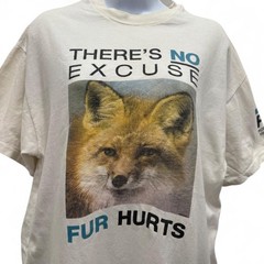 VTG 90s PETA People For The Ethical Treatment Of Animals Fur Hurts T Shirt L