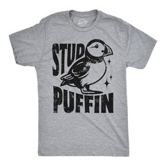 Mens Funny T Shirts Stud Puffin Sarcastic Graphic Tee for Men
