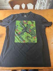 Air Jordan Shirt Mens L Black Green Snakeskin Cotton Blend Dri-Fit Jumpman