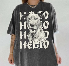 Custom Retro Dog Photo Comfort Tee Personalized Pet Portrait