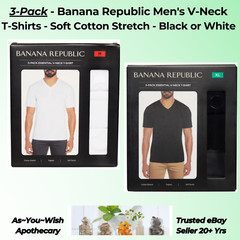 Banana Republic Men’s V-Neck T-Shirts 3-Pack – Soft Cotton Stretch, Sizes S-XXL