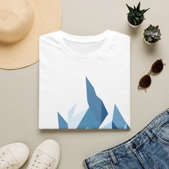 Abstract Geometric Mountains Tee Minimalist Nature Art Unisex Made in USA