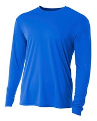 Mens Cooling Performance Long Sleeve Crew, XL, Royal
