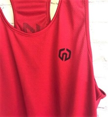NELEUS ‘Dry Fit Logo Muscle’ Mesh Tank Top Men’s S Gym Workout Exercise Red NEW!