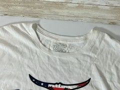NWT What The Fin Shirt Mens XXL White American Flag Whale Patriotic Fishing Tee