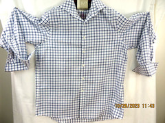 MICHAEL KORS NON IRON 100% Cotton SZ 161/2 (34-35) Men’s White Blue Dress Shirt
