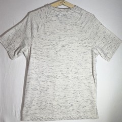 Lake & Trail Men’s Heathered White/Gray Crew Neck Zip Pocket T-Shirt L