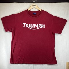 VTG 90s Triumph Motorcycles MENS LARGE Burgundy Spellout Dallas Texas RPM *wear*