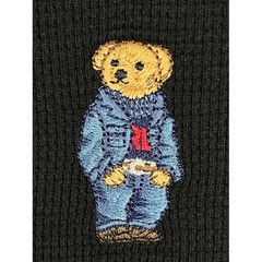Polo Ralph Lauren Polo Bear Waffle Knit Thermal Sleep Shirt Black Preppy Size M