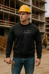 Bald Eagle Flag Sweatshirt | Rugged Patriotic Crewneck for Men & Women | Freedom