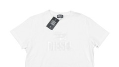Diesel Men’s White Graphic Print Crew-Neck Short Sleeve T-Shirt L