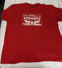 Levi’s Men’s Red Graphic Logo Print Crew Neck Short Sleeve Cotton Knit Tee 2XL