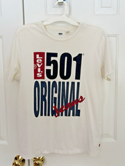AUTHENTIC LEVI’S 501 Original Jeans T SHIRT Soft Loved Super Rare