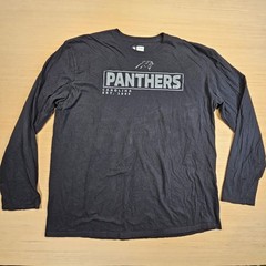 NFL Team Apparel Carolina Panthers Long Sleeve Shirt Mens 2XL Black Graphic NFL