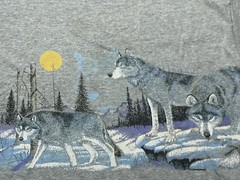 Vintage Wolf Pack Wolves Hunting Scene Outdoors Shirt Bin 1