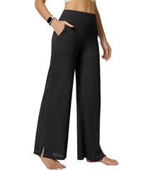 Women’s Wide Leg Yoga Pants with Pockets High Waist Loose Casual Trousers