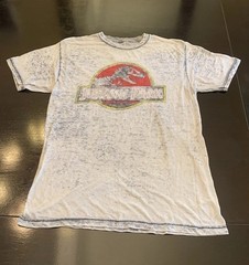 JURASSIC PARK Men’s Gray Tee Poly Cotton Blend T Shirt Lightweight Sheer Med / L
