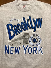 Vintage 90s Brooklyn New York Shirt Size L Gray