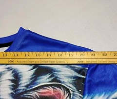 (L/XL)White Tiger With Cub Graphic Tee Blue (Unbranded) Poly Blend Fabric