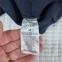 Common People Ottoman T Shirt Medium Blue Short SleeveTextured Elevated Basics