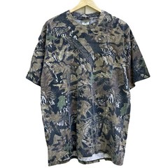 Vintage 90s Y2K Mossy Oak Camo Forest Floor Pocket Tee Shirt Mens Large