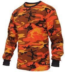 Men’s Long Sleeve Orange Camo T-Shirt – Rothco Savage Orange Camouflage L/S Tee