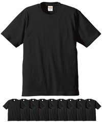 United Athle 5942-01 6.2oz Premium T-Shirts Set of 10 Men’s (Black, XXXL)