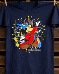 Walt Disney World Parks Sorcerer Mickey Mouse Fantasia Adult T-Shirt
