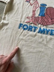 Vintage 1981 Pink Panther Fort Myers Shirt White M Cartoon Comic TV USA 80s