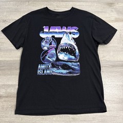 Jaws Shirt Amity Island Shark Movie Tee Men’s Black Short Sleeve Large
