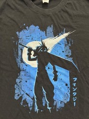 Final Fantasy 7 VII Cloud Shirt Adult Large Meteor Shadow Game Tee Black FFVII