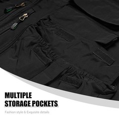 Men’s Summer Fishing Vest Multi Pockets Casual Vests Waterproof Quick Dry Out…