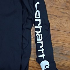 Carhartt Men’s XL T-Shirt Black Long Sleeve Crew Neck Loose Fit Logo TK0231-M