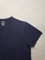Tommy John Men T Shirt 2XL Navy Blue Crew Neck Pocket Short Sleeve Comfort Wear