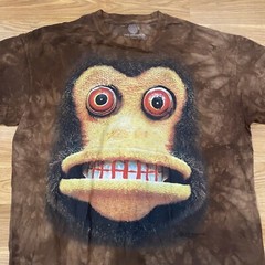 NWOT The Mountain Crazy Cymbal Monkey T Shirt Adult Size XL Tie Dye Brown