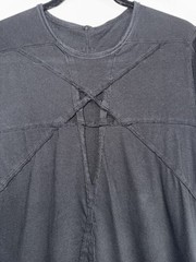 Rick Owens Drkshdw Black Star Cut-Out Jersey Level Drop Logo Strap T-Shirt Top L