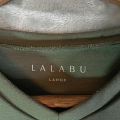LALABU Dad Shirt Mens Size Large Green Baby Carrier Soothing Kangaroo Pocket