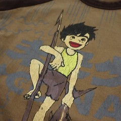 Vtg Future Boy Conan Anime Shirt Mens XS/S Long Sleeve Japan Graphic 70s 80s Tee