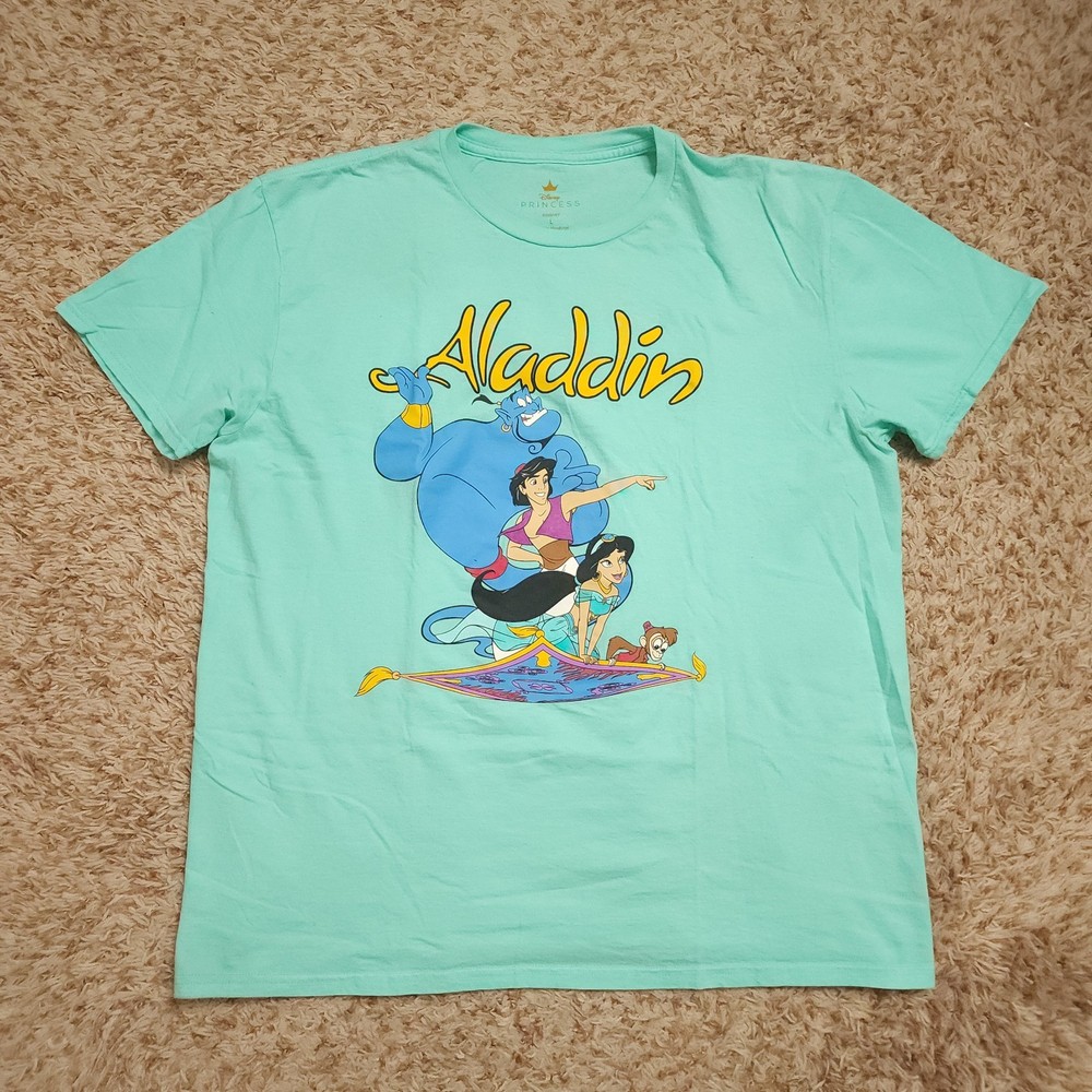 Disney Princess Aladdin Mens L Short Sleeve Crewneck Shirt