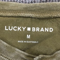 Lucky Brand Shirt Mens Medium Green Long Sleeve Henley Tagless Jersey Tee Sample