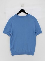 Sandro Men’s T-Shirt M Blue Acetate with Polyamide, Elastane Basic