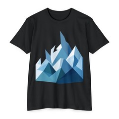 Geometric Mountains CVC Tee Abstract Nature Art Soft Unisex Made in USA