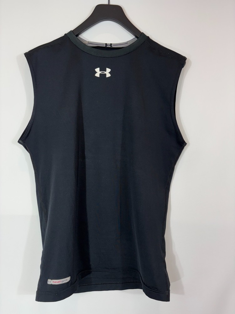 UNDER ARMOUR T-Shirt Men’s XL Pullover Crew Neck Sleeveless Stretchy Black