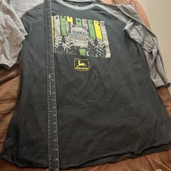 John Deere T Shirt Mens XL Tractor Farm Graphic 3/4 Sleeves Retro Tee T6