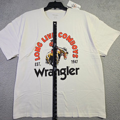 Wrangler Cowboys Shirt Men XL White Cowboy Horse Classic Western Casual Logo NWT