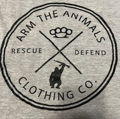 Arm The Animals Clothing Co. Gray Graphic Tshirt Large Short Sleeve Crew Neck
