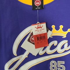 JNCO Vtg 90’s Script Logo Spellout #85 T-shirt Men’s Sz S NWT Purple